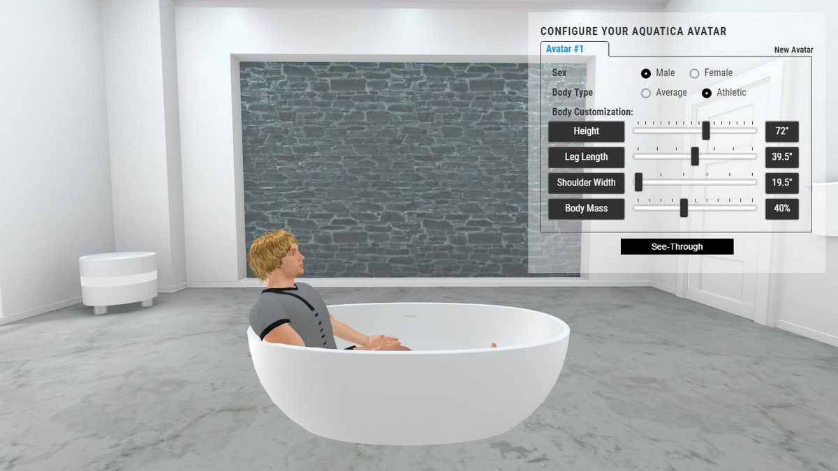 Corelia Bathtub 3D Body Position